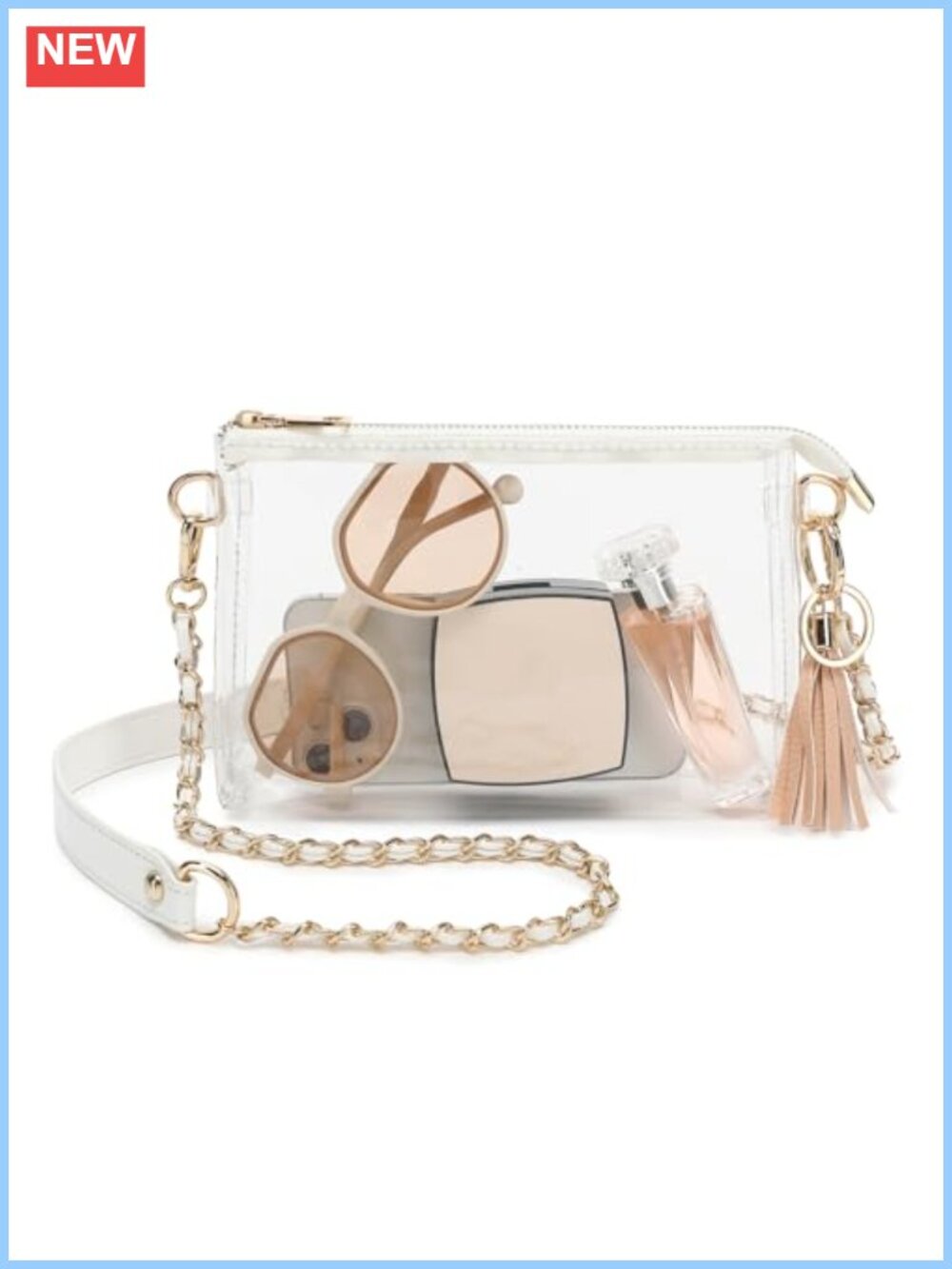 Clear PVC Crossbody Bag Stadium Approved Transparent Purse